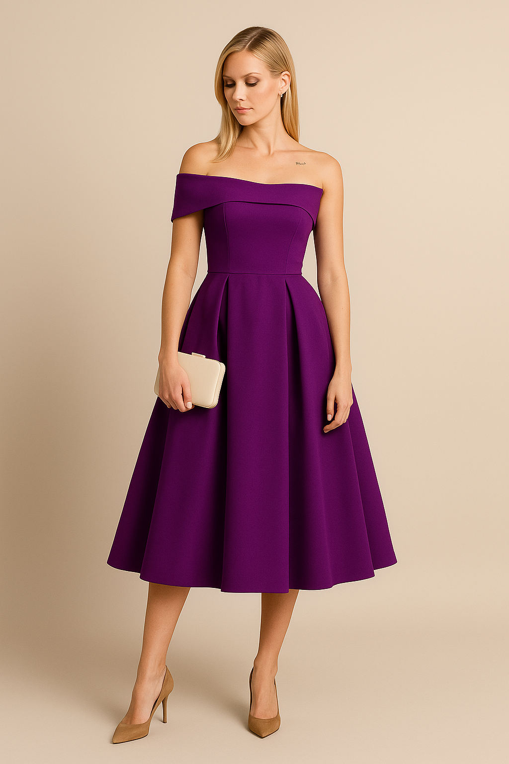 SOHO | Women's Off-Shoulder A-Line Dress, Breathable and Stylish