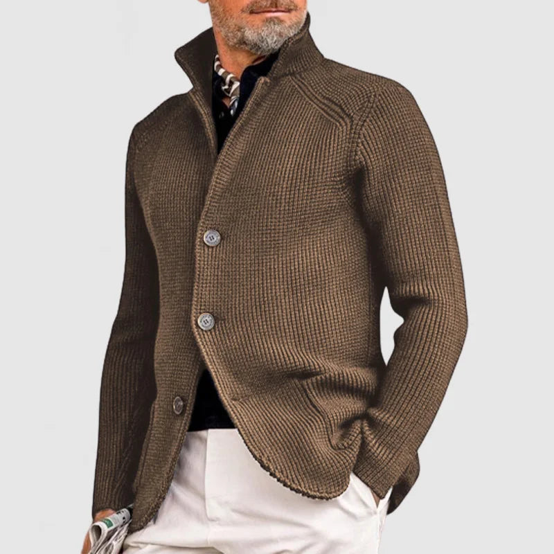 Elegant Cardigan with Lapels for Men