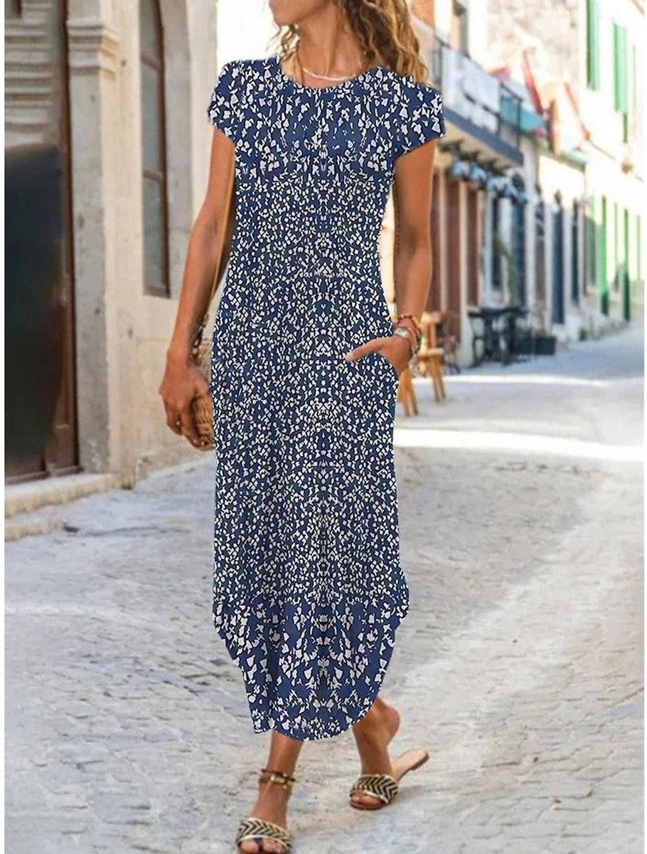 Royal Blue Flower Dress