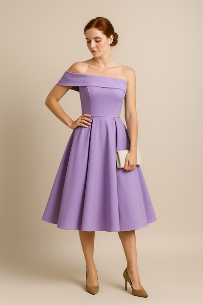 SOHO | Women's Off-Shoulder A-Line Dress, Breathable and Stylish