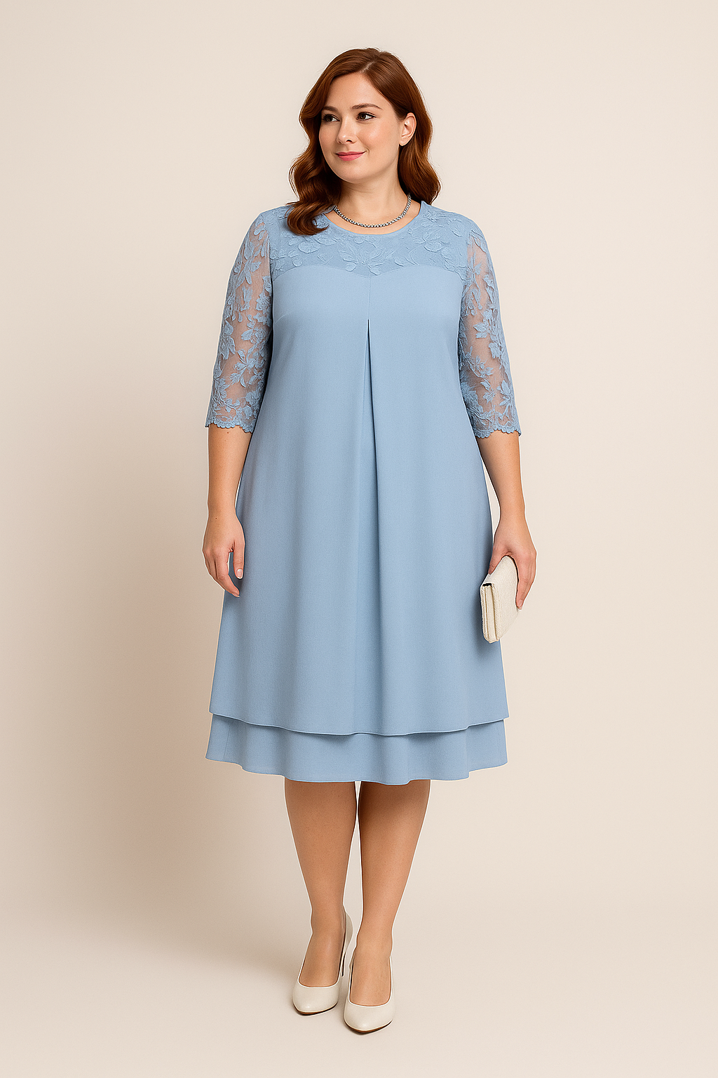 SOHO | Festive Women's A-Line Knee-Length Dress with Half Sleeves