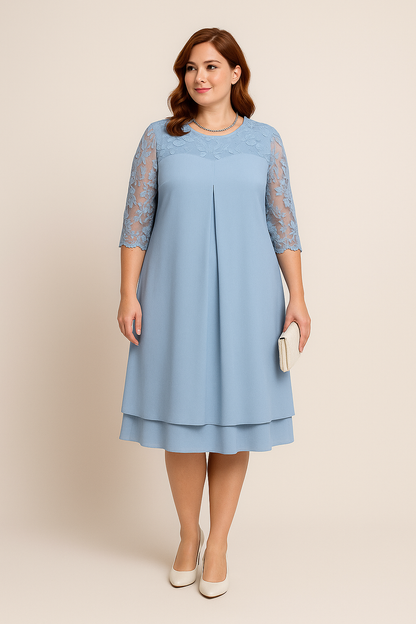 SOHO | Festive Women's A-Line Knee-Length Dress with Half Sleeves