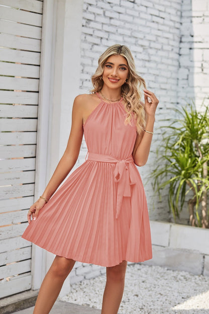 Pleated Strapless Dress