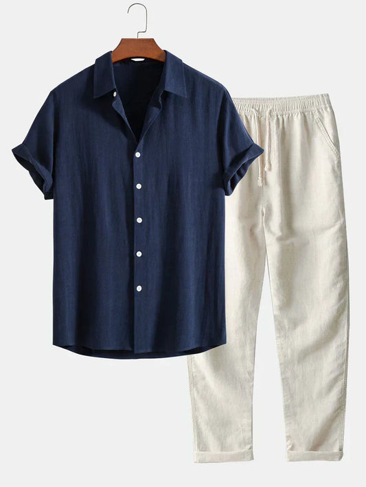 Booker – Linen Blend Shirt with Straight Pants