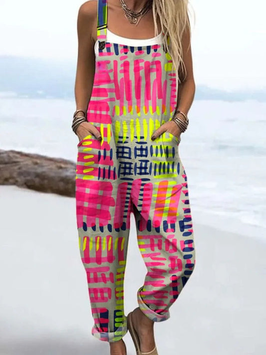 Solange | Neon Pattern Overalls