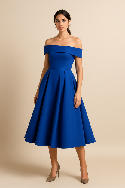 SOHO | Women's Off-Shoulder A-Line Dress, Breathable and Stylish