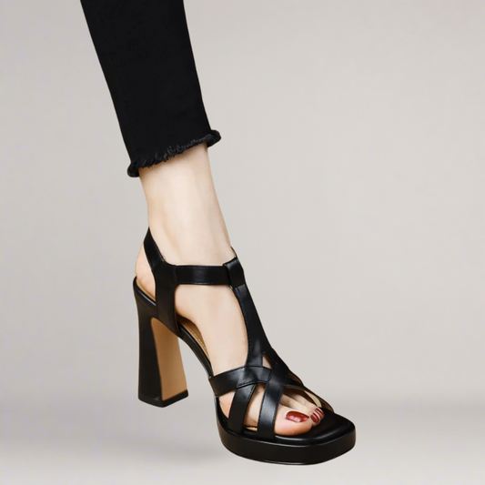 Amalfi | Handmade eco-leather sandal with high heel