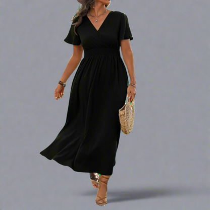 Anna Boho Dress Made of Premium Fabric with Elegant V-Neck