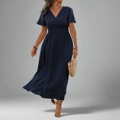 Anna Boho Dress Made of Premium Fabric with Elegant V-Neck