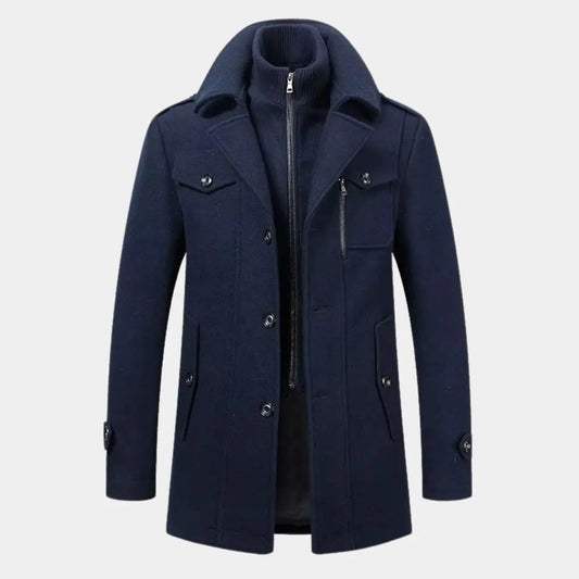 Aristocratic Coat Made of Black Wool