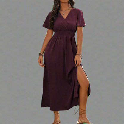 Anna Boho Dress Made of Premium Fabric with Elegant V-Neck