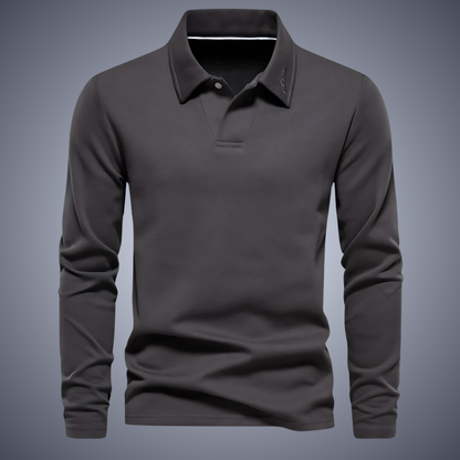 Coastal Time Men's Long Sleeve Polo Shirt