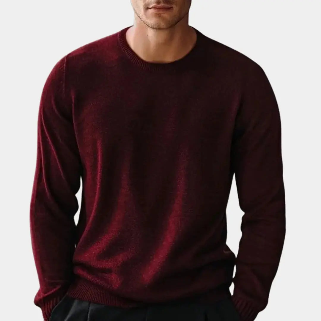 Knitted Sweater with Round Neck
