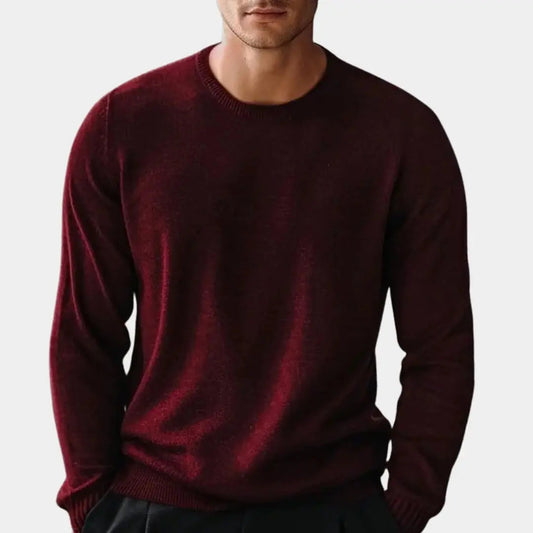 Knitted Sweater with Round Neck