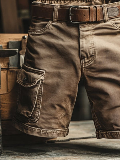 Novak Retro Cargo Shorts with Multiple Pockets