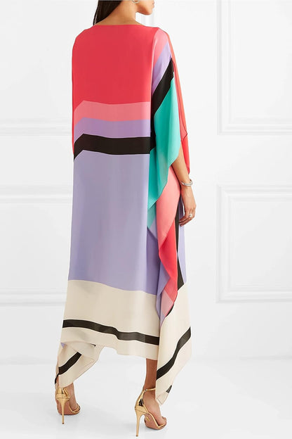Susan Striped Patchwork Dress with Print
