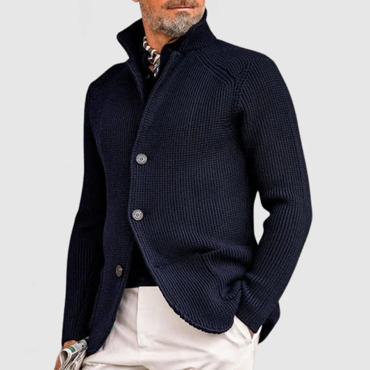 Elegant Cardigan with Lapels for Men