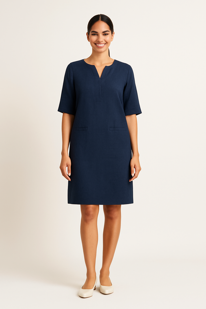 SOHO | Summer Women's Dress in Linen Look with Tailored Fit, Airy & Light