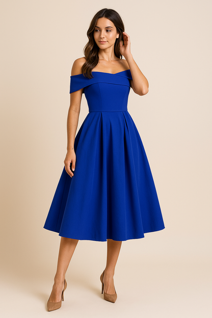 SOHO | Women's Off-Shoulder A-Line Dress, Breathable and Stylish