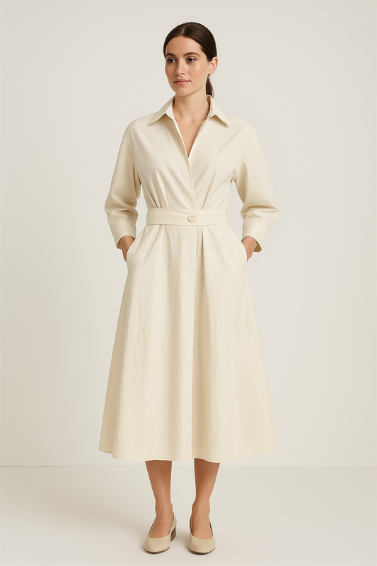 SOHO | Summer Women's Shirt Dress in Cotton Look with Tailored Fit
