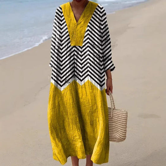 Yasmina | Contrast Zigzag Dress