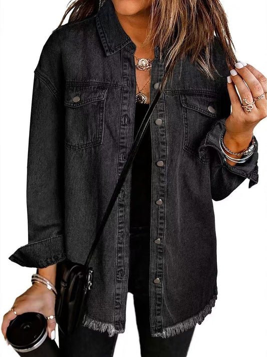 Jolien – Long-Sleeve Denim Jacket with Pockets