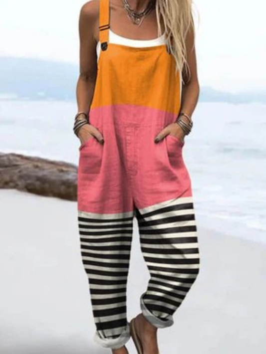 Nova | Colorblock Striped Overalls