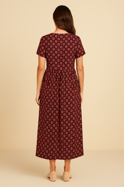 SOHO | Women's Maxi Dress with V-Neck and Empire Waist, Airy & Light