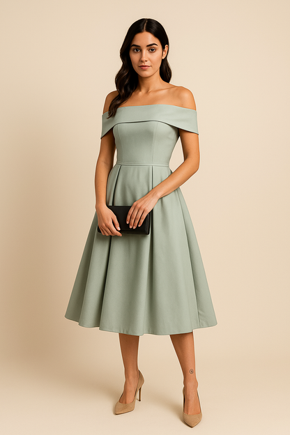 SOHO | Women's Off-Shoulder A-Line Dress, Breathable and Stylish