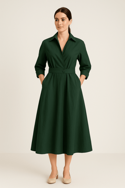 SOHO | Summer Women's Shirt Dress in Cotton Look with Tailored Fit