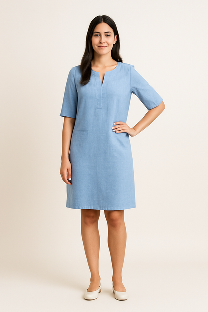 SOHO | Summer Women's Dress in Linen Look with Tailored Fit, Airy & Light