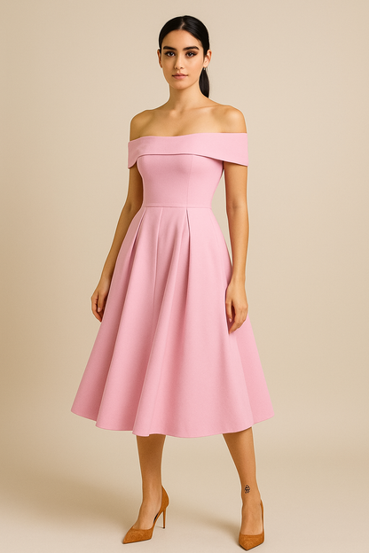 SOHO | Women's Off-Shoulder A-Line Dress, Breathable and Stylish