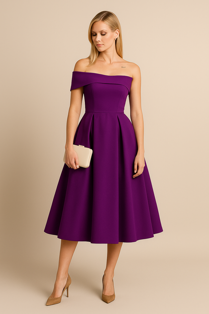 SOHO | Women's Off-Shoulder A-Line Dress, Breathable and Stylish
