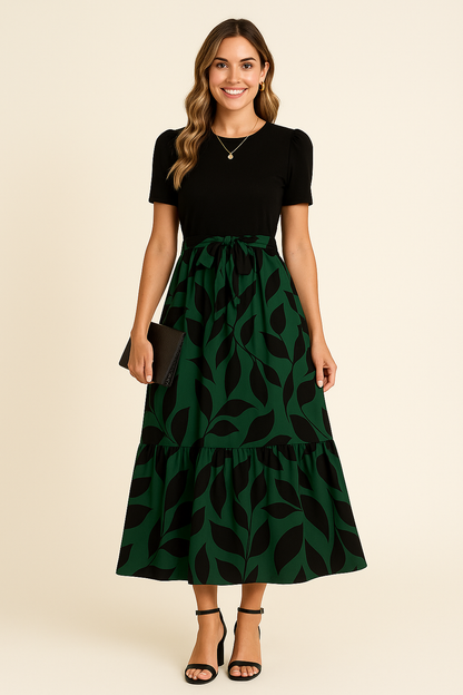 SOHO | Summer Women's Maxi Dress with Puff Sleeves and Tailored Fit
