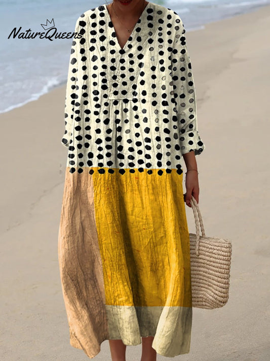 Azélie | Polka Dot & Color Block Dress